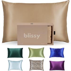 Blissy Silk Pillowcase - 100% Pure Mulberry Silk - 22 Momme 6A High-Grade Fibers - Silk Pillow Cover for Hair & Skin - Regular, Queen & King (Taupe, Standard)