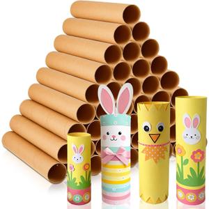 Henoyso 72 Pcs Cardboard Tubes for Crafts, Thick Toilet Paper Rolls Empty for Kids Classroom Projects End of School Year Crafts Mother's Day DIY Gift Supplies (1.77 x 10 Inch,Brown)