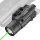 Solofish 1500lm Slidable Pistol Light and Green Beam Combo with Strobe/Momentary, Rechargeable Tactical Flashlight Compatible with Picatinny Rail