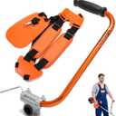 Weed Eater Ergonomic Back Saver Handle Extension with Double Shoulder Strap Harness for Stihl Husqvarna Echo Troy Bilt Ryobi String Trimmer Leaf Blower (Orange)
