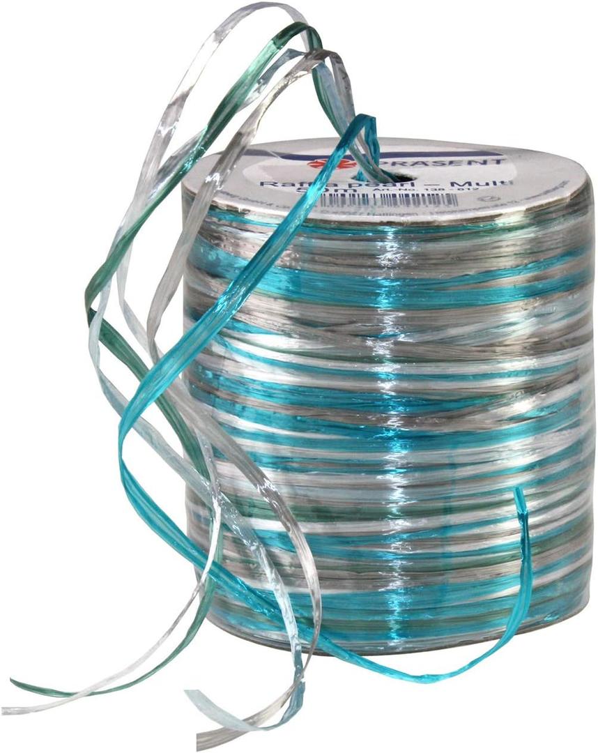 Morex Ribbon Pearl Raffia Ribbon Spool, 55-Yard, Light Blue/Turquoise
