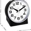 Tinload 4.3" No Ticking Analog Alarm Clock,Silent Readable for Seniors,Easy to Set,Gradual Rise Alarm,Big Numbers,On/Off Switch on Side,Gentle Wake,Snooze,Lighted on Demand,Battery Operated,Black