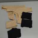 Fondtec Womens Seamless No Show Thong Underwear, High Waisted G-String, Cotton Gusset, Breathable Stretch, 6 Pack, Black/Nude, Large