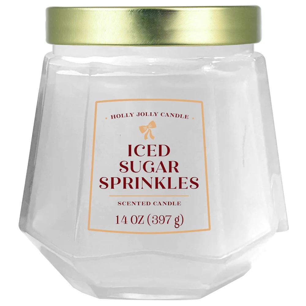 Holly Jolly Candle Limited Edition Iced Sugar Sprinkles Jar Candle