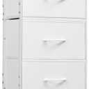 WLIVE Fabric Dresser, 5-Drawer Tall Dressers for Bedroom, Storage Dresser Organizer with Fabric Bins, Wood Top, Sturdy Steel Frame, Chest of Drawers for Closet, Hallway, White