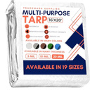 White Tarps Heavy Duty Waterproof 10x20 Feet Large Thick Tarp Cover 20mil 2 PC