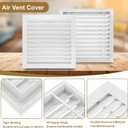 PATIKIL 16" x 16" Aluminum Return Grille, Air Supply Vent Cover Linear Bar Ventilation Grille for Sidewall Wall Ceiling HVAC System, Outer Size: 17.7" x 17.7", White