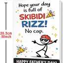 3 x Missonemi Funny Fathers Day Card for Dad, Fathers Day Gift for Dad, Humorous Novelty Greeting Card, Trendy Joke Card from Kids Daughter Son, Happy Father's Day Card