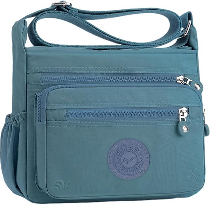 WITERY Nylon Purses for Women - Waterproof Shoulder Bag Small Messenger Bag Pocketbooks Multi-Pocket Medium Crossbody Bags