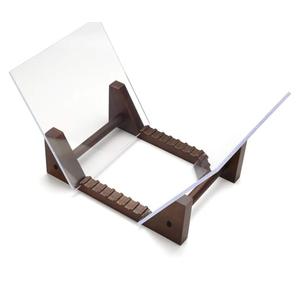 EXREIZST Vinyl Record Storage Holder - Record Holder Rack Unit - Store and Hold Magazines Albums Display Stand - Solid Pine Wood with Crystal Clear Acrylic, Brown - Medium