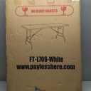 6FT Picnic Table Folding Table Camping Table Plastic Table Fold Up Table Lock for Party Event,White