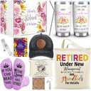 Retirement Gifts for Women 2025, Best Cool Retirement Gifts with 20 Oz Tumbler Baseball Cap Socks Tote Bag Makeup Bag Bracelet Bookmark Keychain for Coworker Teacher Nurse Boss Mom Grandma Retirees