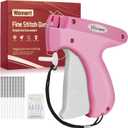 Stitch Gun for Clothes Stitchy Tagging Gun for Clothing Stitchy Quick Clothing Fixer -Includes 1,000 Black Fasteners & 1,000 White Fasteners & 6 Needles(hotpink+White)
