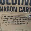 Hikenture Extended Collapsible Wagon, 500 LBS Wagons Carts Foldable, Heavy Duty Beach Wagon with Big Wheels for Sand, 300L Large Capacity Foldable Wagons, Utility Grocery Cart for Garden, Sports