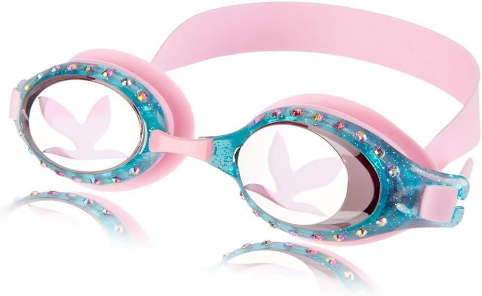 Sporti Unisex Junior Swimming Goggles, Swim Goggles for Kids, Safety for Pool, Beach, Anti Fog UV Protection, Variety Designs (Silver Mirror/Pink Lens/Pink Frame)