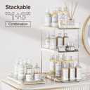 Delamu 2-Tier Multi-Purpose Bathroom Under Sink Organizers and Storage, Stackable Kitchen Pantry Organization, Pull Out Medicine Cabinet Organizer with Movable Dividers, Beige, 4 Pack
