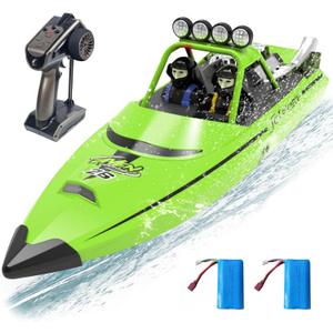 ARRIS Fast RC Jet Boat with Auto Flip & 2 Batteries, High-Speed RC Drift Boat, Weedless Shallow-Water Design, 2.4Ghz Waterproof Remote Control Boat for Adults, Hobby Grade Gifts