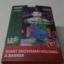 12FT Giant Christmas Inflatables Snowman Decorations Built-in Music & 360 Rotation 3-Color Projector LED Light Huge Christmas Blow Up Yard Decorations Outdoor Xmas Garden New Year