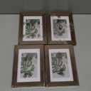 Egofine 4x6 Picture Frames Set of 4, Made of Solid Wood Covered by Plexiglass 3x4.5 and 3.5x5 with Mat or 4x6 without Mat, for Table Top Display and Wall Mounting Photo Frame Brown