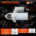 56029852AA New Starter Motor Compatible with Ram 1500 15-24, Jeep Wrangler 12-23 Wrangler JK 18, Dodge Charger 17-23 Challenger 2017, Chrysler 300 17-23 3.6L V6, Replace # 19202, 428000-9300, DRS0864