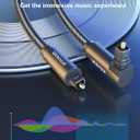 VANAUX 90 Degree Optical Audio Cable Swivel 360 Degree Free-Rotating Digital Toslink S/PDIF Audio Cable for Home Theater,Sound Bar,TV,Xbox,PlayStation - Black (5ft/1.5m)