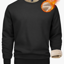 MAGCOMSEN Men's Sherpa Lined Sweatshirts Fleece Pullover Basic Tops Warm Crewneck Winter Sweatshirt. L