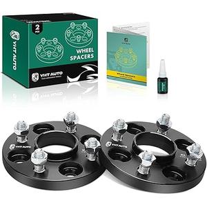 YHTAUTO 5x120 Hubcentric Wheel Spacers 15mm Fits Ford Lincoln Models: Explorer, Mustang, Aviator, Forged 5x114.3mm Tire Spacers 15mm with M12x1.5 Studs 72.56mm Hub Bore 2 PCS, Black