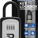 Rudy Run Key Lock Box for Outside  Small Outdoor Lockbox for Keys with Code, 4-Digit Combination Hidden Safe to Hide a Key Outside, Portable Safe Key Storage for Home, Airbnb, Realtor and Rental
