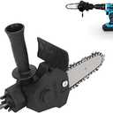 Oumefar Chainsaw Drill Attachment, Electric Drill to Saw Adapter Conversion Head Portable Chainsaw Attachment Set for Wood Cutting, Steel Pipe Plastic Cutting