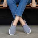 STQ Slip on Shoes for Women Breathable Fashion Sneakers Comfortable Knit Casual Shoes (Blue)