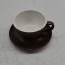 Latte Art Cup and Saucer Cappuccino & Americano, New Bone China, Mate for Coffee Shop and Barista (Matte Brown, 8.5 oz)