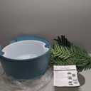 Good Pet Stuff Hidden Cat Litter Box Enclosure with Artificial Plant, Decorative Round Planter, Removable Tray, Charcoal Filter Odor Control, Easy-to-Clean, Made in USA, Essentials Kit, Blue