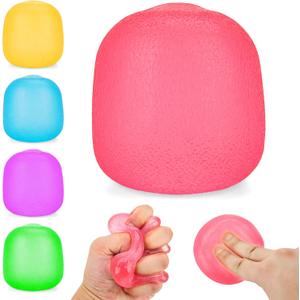 3 x Squishy Toys Stress Balls, Squeeze Fidget Toys for Kids and Adults Anxiety | Super Solid Sensory Balls For Boys Girls Stress Relief Birthday Gifts Party Favors Stocking Stuffers Class Prizes- Pink
