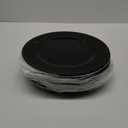 24 Pack Metallic Bead Charger Plates 13inch Round Elegant Serving Plates Plastic Disposable Chargers Bulk Dinnerware Set for Dinner Wedding Party Events Catering Decoration(Black)