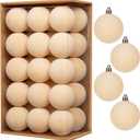 30PCS Velvet Christmas Ball Ornaments Set, 2.36" Shatterproof Baubles for Christmas Tree Decorations, Hanging Baubles with Soft Velvet Finish for Thanksgiving Holiday Party Dcor, Cream White