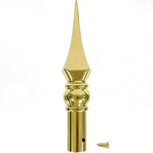 FRF FUN RUN FLAGS Spear Flag Pole Topper for Indoor, Gold Plastic Spear Flag Head Ornament, Outdoor Parade Flagpole Topper with Screw for 1 inch Diameter Flagpoles