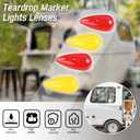 4Pcs Teardrop Marker Lights Lenses Compatible with Airstream,Shasta,and other vintage travel trailers,For Pathfinder #662 teardrop marker lights,ONLY Includes Lights Lens Cover(2 Red,2 Amber)