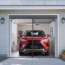 Sliding Garage Door Screen with Track & Magnetic Closure, Fiberglass Mesh Screen Door for 8x7 ft Garage, Bug Protection Screen Door Fully Retractable for Easy Assembly & Pass-Through (Black)