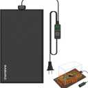 8 by 12-inch 16W Reptile Heating Pad Graphene with Temperature Control Reptile Tank Heat Pad Terrarium Under Tank Heater Mat for Snake Lizard Hermit Crab Reptiles Turtle Thermostat