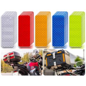 Reflective Tape 50PCS Reflective Tape Outdoor Waterproof,Safety Warning Reflective Stickers for Vehicle,Bicycles,Motorcycles,Helmet,Mailbox Bag,1.2x3.25Inch Stick on Reflectors (50, 5color)