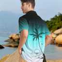Men's Hawaiian Shirt Short Sleeve Casual Printed Button Down Tropical Shirt Summer Holiday Beach Hawaii Shirts (L)