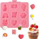 3 x 1 Pcs Mini Rainbow Bouquet Cake Decoration Silicone Mold, Cloud Lollipop Chocolate Fondant Mold, For Birthday Theme Party Dessert Decoration Candy Biscuit Chewing Gum Making Resin Pendant Clay