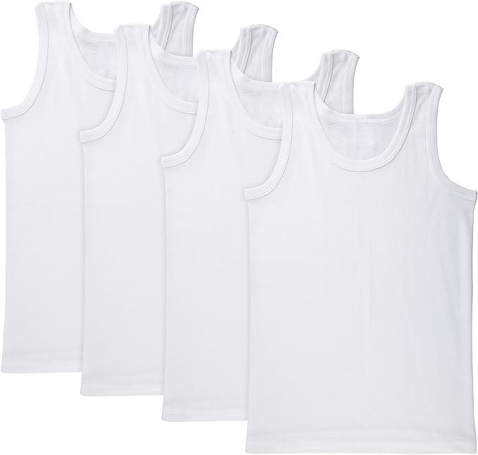 Brix Boys Undershirt Tank Top - Tagless 100% Cotton Super Soft 4 Pack Novelty, Size 5-6T