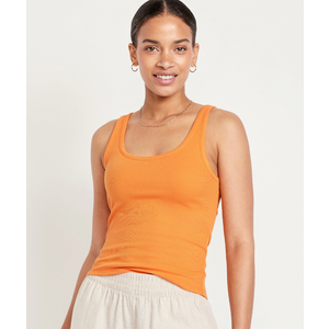 Ribbed Tank Top, Size XXL, Orange Color