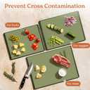 SMIRLY Plastic Cutting Board Set With Holder, Dishwasher Safe Plastic Cutting Boards Set for Kitchen, Cutting Boards for Kitchen - Plastic Chopping Board Set, Green