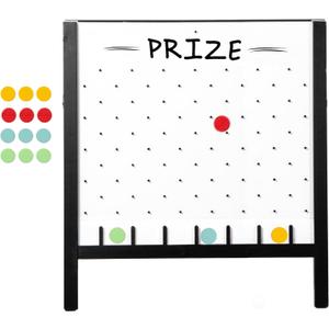 lyapa Large Portable Prize Drop Game - 41x27.5 Inch Double Sided Penny Drop Game, Wooden A-Frame Whiteboard Sign, Eraser & Token Storage Tote (28x41)