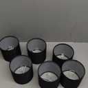 Lampwell Tina Black Clip-on Chandelier Lamp Shades Set of 6, 5"5"H5", Mini Linen Drum Shades, For Candle Bulb and Small General Bulb