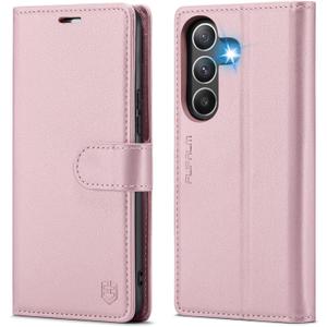 FLIPALM Wallet Case for Samsung Galaxy S26 6.3", RFID Blocking Credit Card Holder, PU Leather Folio Flip Kickstand Protective Shockproof Cover for Galaxy S26 (Pink, Samsung Galaxy S26)