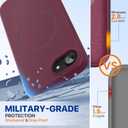 Miracase Magnetic for iPhone 17e Case & iPhone 16e Case, [Soft Anti-Scratch Microfiber Lining], Compatible with MagSafe, Silicone Shockproof Protection Phone Case for iPhone 17e/16e, Wine Red