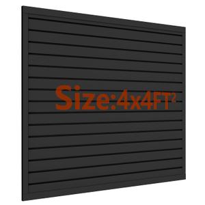 Slat Wall Paneling 4 x 4 ft, Garage Storage & Organization System, Black